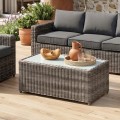 ARIZONA Set-3s Grey/Brown Wicker (Cushions Anthracite)