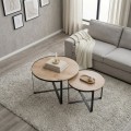 Davis Megapap metallic - melamine coffee tables in oak color 70x69x46cm.