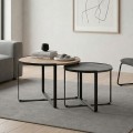 Davis Megapap metallic - melamine coffee tables in sonoma - anthracite color 70x69x46cm.