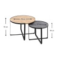 Davis Megapap metallic - melamine coffee tables in sonoma - anthracite color 70x69x46cm.