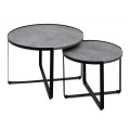 Davis Megapap metallic - melamine coffee tables in beton grey color 70x69x46cm.