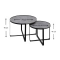 Davis Megapap metallic - melamine coffee tables in beton grey color 70x69x46cm.