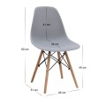 Dining room set 5pcs Allos - Nova Megapap sapphire oak color - grey 75x75x77cm.