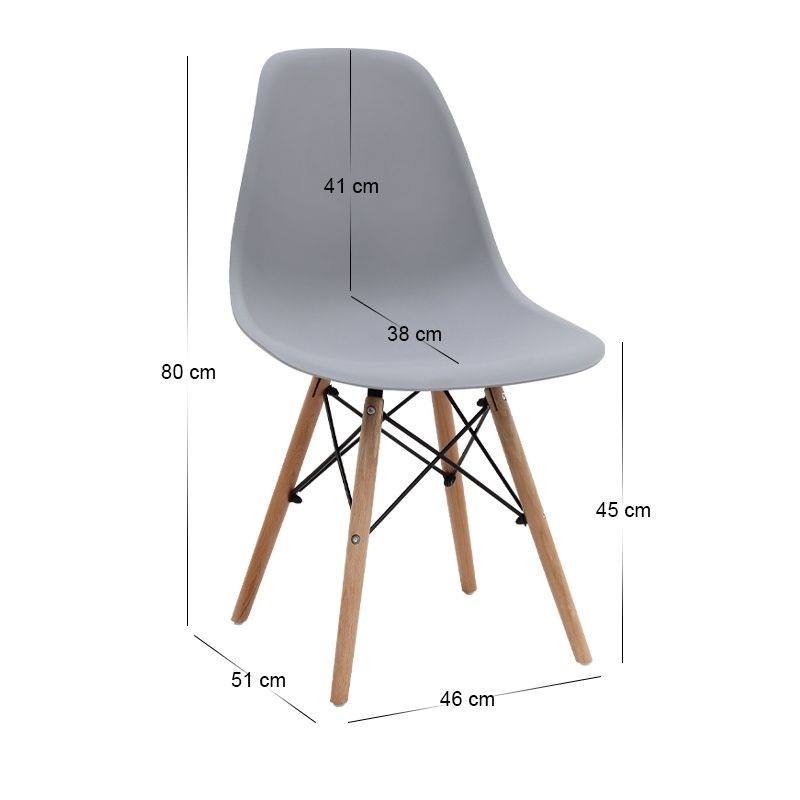 Dining room set 5pcs Allos - Nova Megapap sapphire oak color - grey 75x75x77cm.