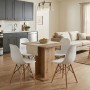 Dining room set 5pcs Allos - Nova Megapap sapphire oak color - white 75x75x77cm.