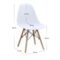Dining room set 5pcs Allos - Nova Megapap sapphire oak color - white 75x75x77cm.