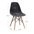 Dining room set 5pcs Allos - Nova Megapap sapphire oak color - black 75x75x77cm.
