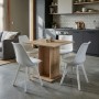 Dining room set 5pcs Allos - Viva Megapap sapphire oak color - white 75x75x77cm.