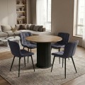 Dining room set 5pcs Bohema - Chiara Megapap sepet oak color - anthracite Ø90x77.7cm.