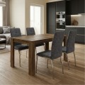 Dining room set 5pcs Darlen - Alma Megapap walnut color - grey 125x72x74cm.
