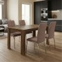 Σετ τραπεζαρία 5τμχ Darlen - Alma Megapap χρώμα καρυδί - μπεζ 125x72x74εκ.