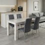 Dining room set 5pcs Darlen - Alma Megapap white marble color - grey 125x72x74cm.