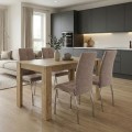 Dining room set 5pcs Darlen - Alma Megapap sapphire oak color - beige 125x72x74cm.