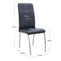 Σετ τραπεζαρία 5τμχ Darlen - Alma Megapap χρώμα sencron black - μαύρο 125x72x74εκ.
