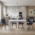 Dining room set 5pcs Darlen - Chiara Megapap white color - anthracite 125x72x74cm.