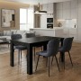 Σετ τραπεζαρία 5τμχ Darlen - Chiara Megapap χρώμα sencron black - ανθρακί 125x72x74εκ.