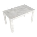 Dining room set 5pcs Darlen - Fina Megapap white marble color - anthracite 125x72x74cm.