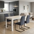 Dining room set 5pcs Darlen - Laura Megapap white marble color - anthracite 125x72x74cm.