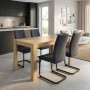 Dining room set 5pcs Darlen - Laura Megapap sapphire oak color - anthracite 125x72x74cm.