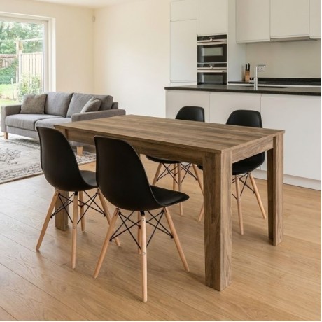 Dining room set 5pcs Darlen - Nova Megapap walnut color - black 125x72x74cm.
