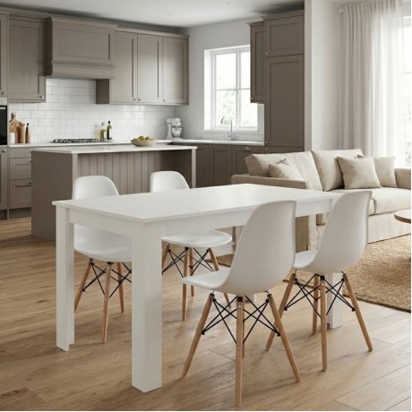 Dining room set 5pcs Darlen - Nova Megapap white color 125x72x74cm.