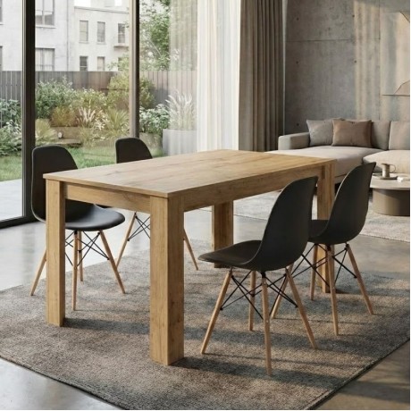 Dining room set 5pcs Darlen - Nova Megapap sapphire oak color - black 125x72x74cm.