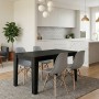 Dining room set 5pcs Darlen - Nova Megapap sencron black color - grey 125x72x74cm.