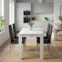 Dining room set 5pcs Darlen - Rosa Megapap white marble color - black 125x72x74cm.