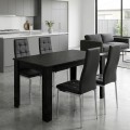 Dining room set 5pcs Darlen - Rosa Megapap sencron black color - black 125x72x74cm.