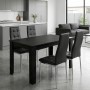 Dining room set 5pcs Darlen - Rosa Megapap sencron black color - black 125x72x74cm.