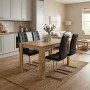 Dining room set 5pcs Darlen - Vela Megapap sapphire oak color - black 125x72x74cm.