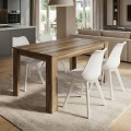 Dining room set 5pcs Darlen - Viva Megapap walnut color - white 125x72x74cm.