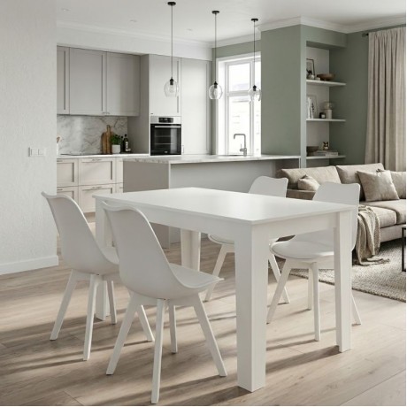 Dining room set 5pcs Darlen - Viva Megapap white color 125x72x74cm.