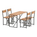 Maysa Megapap melamine - metal kitchen set in black - pine oak color 120x52.7x71.8cm.