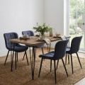 Dining room set 5pcs Roger - Chiara Megapap Mdf - fabric acacia color - anthracite 120x70x75cm.