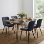 Dining room set 5pcs Roger - Chiara Megapap Mdf - fabric acacia color - anthracite 120x70x75cm.
