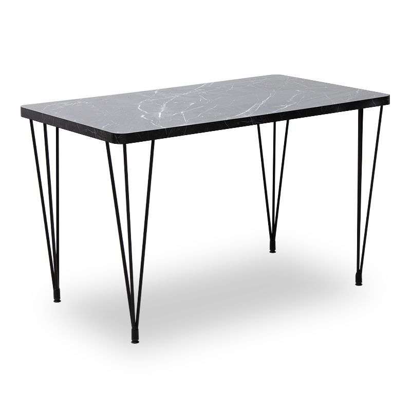 Dining room set 5pcs Roger - Chiara Megapap Mdf - fabric black marble color - green 120x70x75cm.