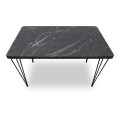 Dining room set 5pcs Roger - Chiara Megapap Mdf - fabric black marble color - green 120x70x75cm.