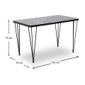 Dining room set 5pcs Roger - Chiara Megapap Mdf - fabric black marble color - green 120x70x75cm.