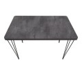 Dining room set 5pcs Roger - Chiara Megapap Mdf - fabric concrete grey color - anthracite 120x70x75cm.