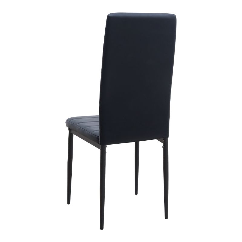 Σετ τραπεζαρία 5τμχ Roger - Rosa Megapap Mdf - PU χρώμα μαύρο εφέ μαρμάρου - μαύρο 120x70x75εκ.