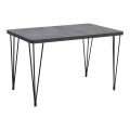 Dining room set 5pcs Roger - Rosa Megapap Mdf - PU concrete grey color - black 120x70x75cm.