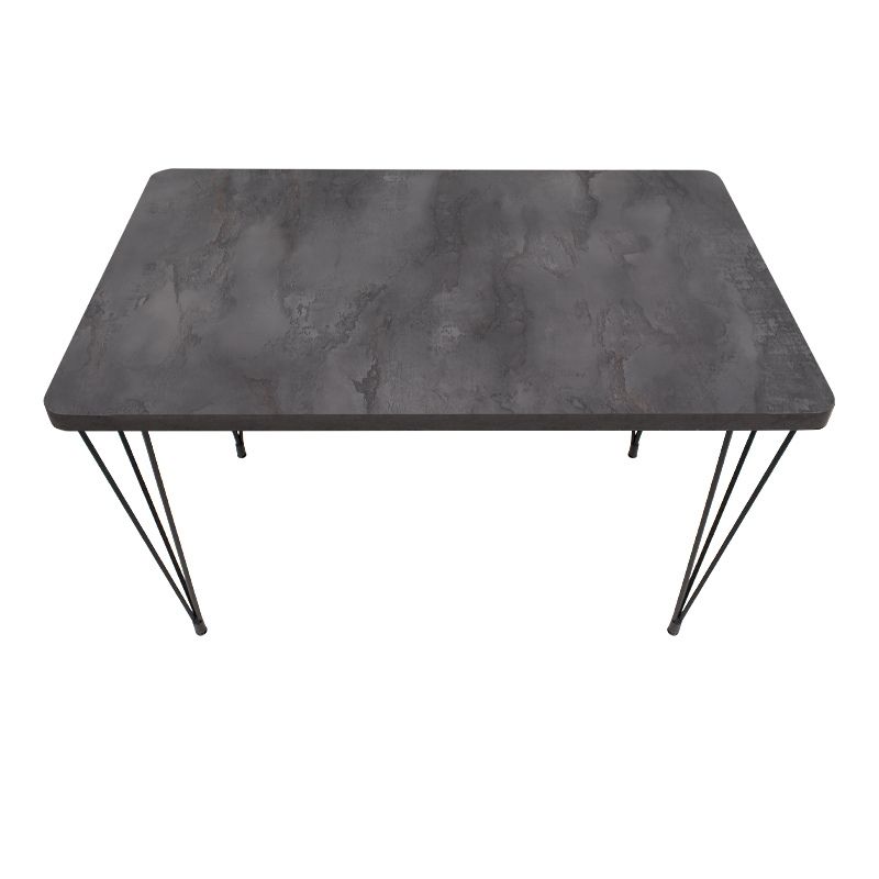 Dining room set 5pcs Roger - Rosa Megapap Mdf - PU concrete grey color - black 120x70x75cm.