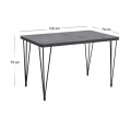 Dining room set 5pcs Roger - Rosa Megapap Mdf - PU concrete grey color - black 120x70x75cm.