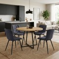 Dining room set 5pcs Rubes - Chiara Megapap oak color - anthracite Ø100x78cm.