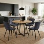 Dining room set 5pcs Rubes - Chiara Megapap oak color - anthracite Ø100x78cm.