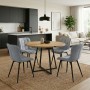 Dining room set 5pcs Rubes - Chiara Megapap oak color - grey Ø100x78cm.