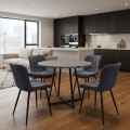 Dining room set 5pcs Rubes - Chiara Megapap concrete grey color - anthracite Ø100x78cm.
