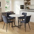 Dining room set 5pcs Rubes - Chiara Megapap white color - anthracite Ø100x78cm.