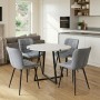 Dining room set 5pcs Rubes - Chiara Megapap white color - grey Ø100x78cm.